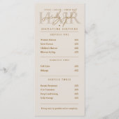 Kapsalon Schoonheidssalon Zand Prijslijst QR-codes Menu (Voorkant)