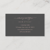 Kapsalon script typografie Roze Goud Glitter Visitekaartje (Achterkant)