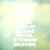 Kapsalon Spa aanpassen Lijst van diensten Groot Raamsticker (Vel 3)