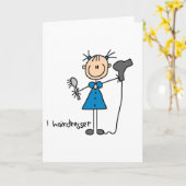 Kapsalon Stick Figuur Kaart (Gele Bloem)