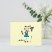 Kapsalon Stickfiguur Briefkaart (Staand voorkant)