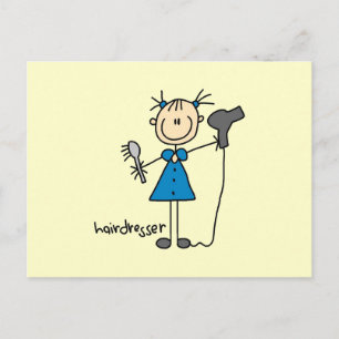 Kapsalon Stickfiguur Briefkaart