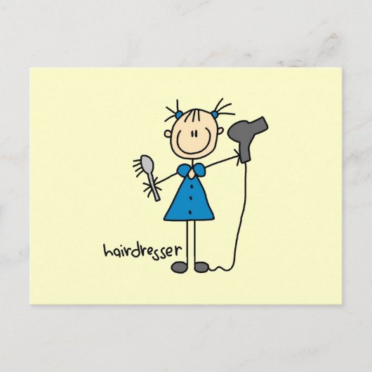 Kapsalon Stickfiguur Briefkaart (Voorkant)