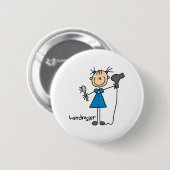 Kapsalon Stickfiguur Ronde Button 5,7 Cm (Voorkant /achterkant)
