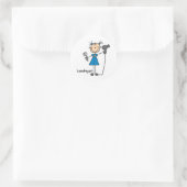 Kapsalon Stickfiguur Ronde Sticker (Tas)
