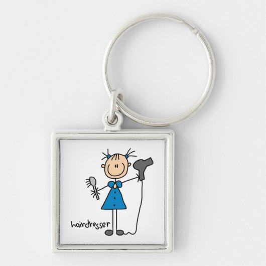 Kapsalon Stickfiguur Sleutelhanger (Voorkant)