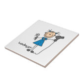 Kapsalon Stickfiguur Tegeltje (Zijkant)