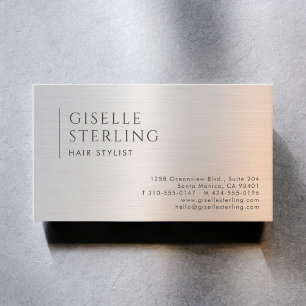 Kapsalon Stylist Geborsteld Metaal Visitekaartje