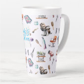 Kapsalon stylist kapsalon gepersonaliseerd latte mok (Rechterhoek)