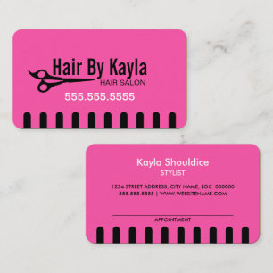 Kapsalon Stylist met Afspraak Roze Afsprakenkaartje