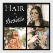 Kapsalon Stylist Script 3 foto's Zwart Raamsticker (Vel)