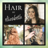 Kapsalon Stylist Script 3 foto's Zwart Raamsticker (Vel 3)