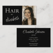 Kapsalon Stylist Script Foto Zwart Visitekaartje (Voorkant / Achterkant)
