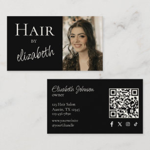 Kapsalon Stylist Script Sociaal Icoon Foto Zwart Visitekaartje