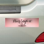 Kapsalon Telefoonnummer Roze Geborsteld Metaal Loo Bumpersticker (Op auto)