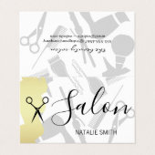 Kapsalon Tools en Goud Geborsteld Visitekaartje (Buitenkant ongevouwen)