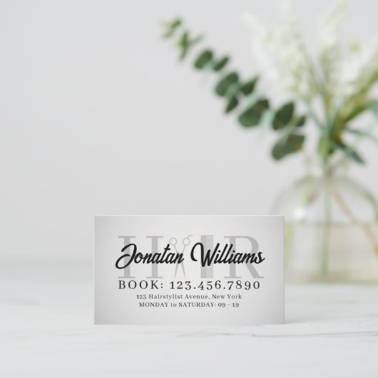 Kapsalon tools geïnspireerd professionele visitekaartje (Staand voorkant)