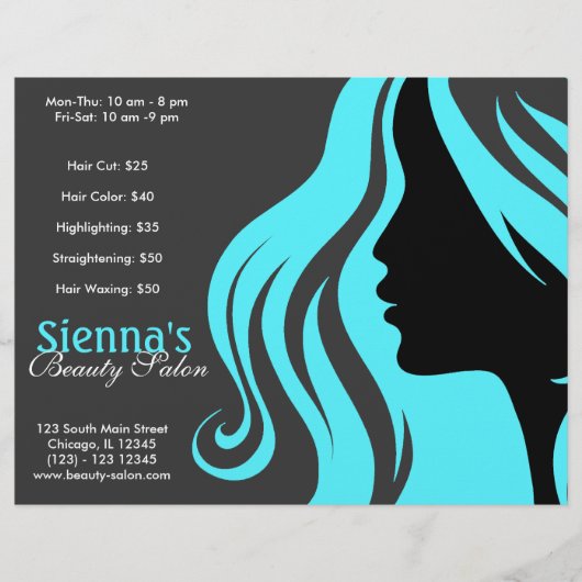 Kapsalon (Turkoois) Flyer (Voorkant)