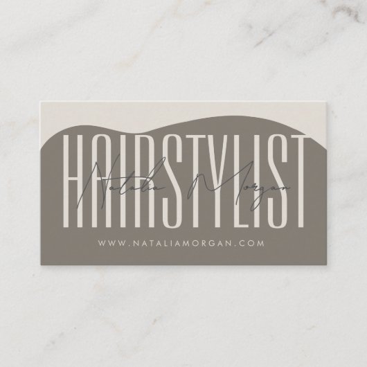 Kapsalon Typografie Script Minimalistisch Boho Visitekaartje (Voorkant)