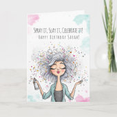 Kapsalon Verjaardag Kaart voor Stylist Vriend (Voorkant)