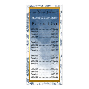 Kapsalon Vintage Blauwe Bloem Salon Reclamekaart