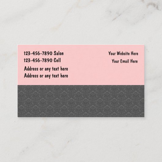 Kapsalon Visitekaartjes Damask (Achterkant)