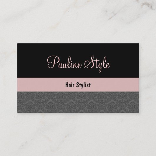 Kapsalon Visitekaartjes Damask (Voorkant)