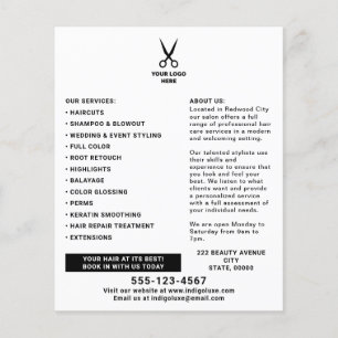 Kapsalon Voeg uw logo marketing toe Flyer