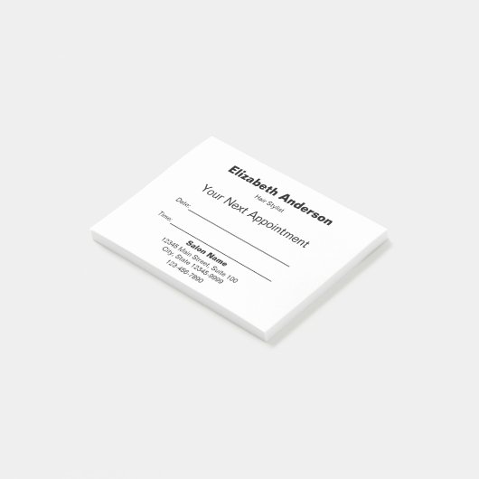 Kapsalon Wit Herinnering Aan Uw Volgende Afspraak Post-it® Notes (Schuin)