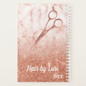 Kapsalon Zakelijk Roze Gouden Schaar Planner (Achterkant)