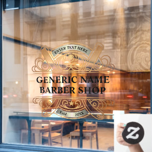 Kapsalon Zakelijke Herenmode Op Maat Gouden Scheer Raamsticker
