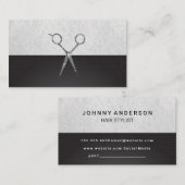 Kapsalon Zilveren Metaal Textuur Achtergrond Afsprakenkaartje (Voorkant / Achterkant)