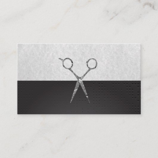 Kapsalon Zilveren Metaal Textuur Achtergrond Afsprakenkaartje (Voorkant)