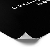 Kapsalon zwart wit openingstijden welkom poster (Hoek)