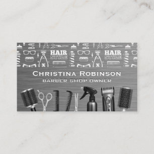 Kapsel Barber Patroon en Hair Tools Visitekaartje