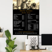 Kapsel, heren kapper Prijslijst Poster (Thuiskantoor)