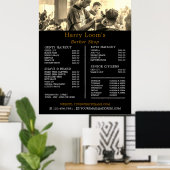 Kapsel, heren kapper Prijslijst Poster (Thuiskantoor)