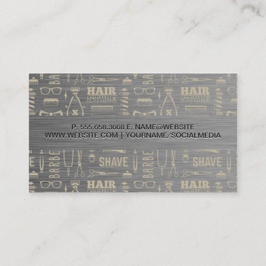Kapsel Kapsalon Patroon | Scheermes Visitekaartje (Achterkant)