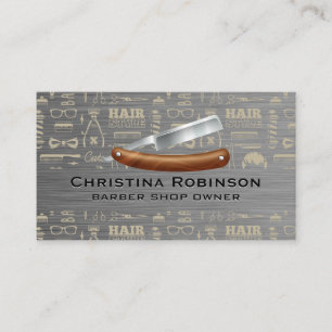 Kapsel Kapsalon Patroon   Scheermes Visitekaartje