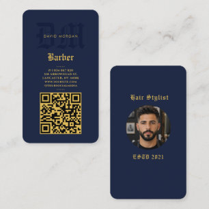 Kapsel Qr Code Foto Navyblauw En Goud Visitekaartje