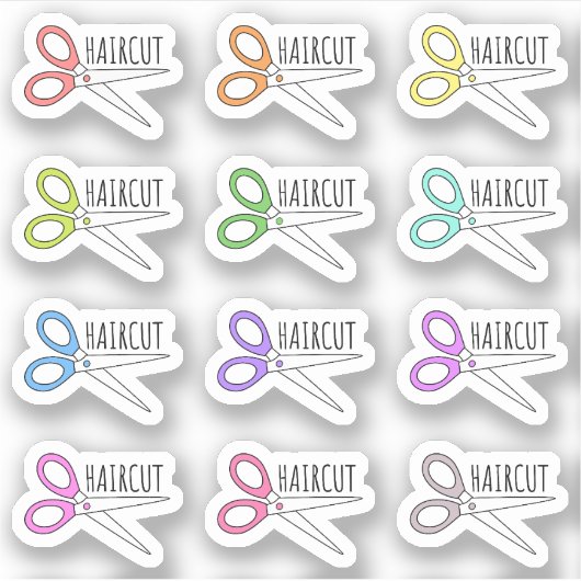 Kapsel Schaar Haar Salon Herinnering Bujo Planner Sticker (Voorkant)