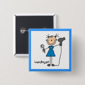 Kapsel Stickfiguur Vierkante Button 5,1 Cm (Voorkant /achterkant)