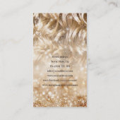 Kapsel Stylist Curly Blond Haar Sparkle Kaart Visitekaartje (Achterkant)