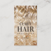 Kapsel Stylist Curly Blond Haar Sparkle Kaart Visitekaartje (Voorkant)