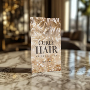 Kapsel Stylist Curly Blond Haar Sparkle Kaart Visitekaartje