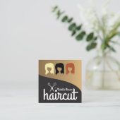 Kapsel van Stylist Barber Vierkante Visitekaartje (Staand voorkant)