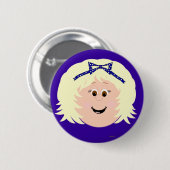 Kapskids Blonde Girl Face Button Badge (Voorkant /achterkant)