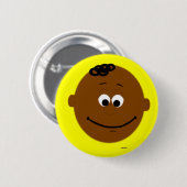 Kapskids Dark Skin Boys Face Button Badge (Voorkant /achterkant)
