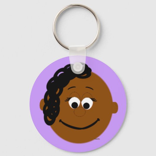 Kapskids Face Ethnic Girl Sleutelhanger (Voorkant)