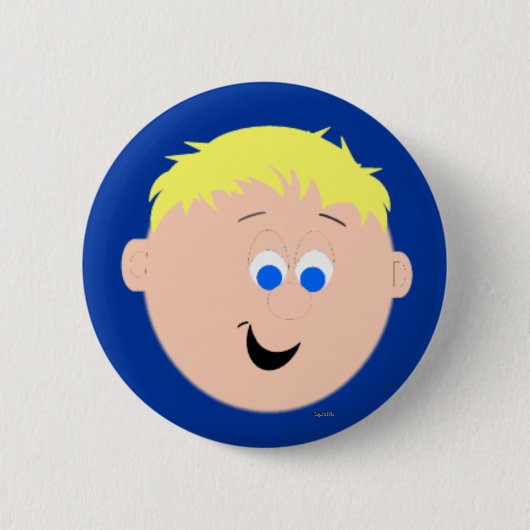Kapskids Faces Boy Blonde Hair Button Badge (Voorkant)